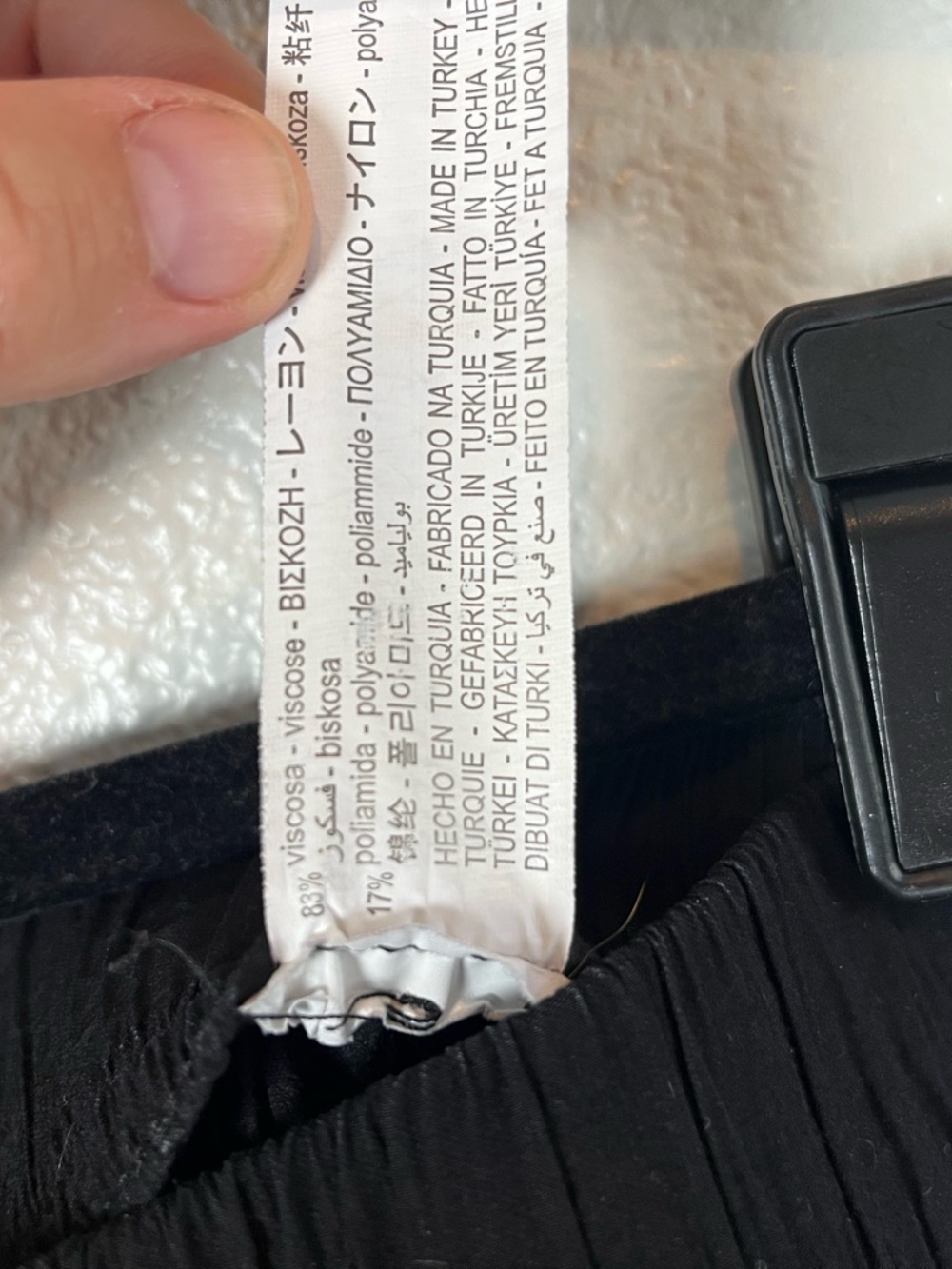 Zara Black Crinkled Elastic Waist Pull-On Pants Women’s SM - Picture 10 of 10